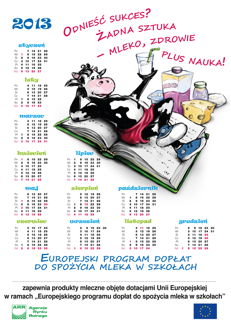 Kalendarz „Szklanka mleka”.