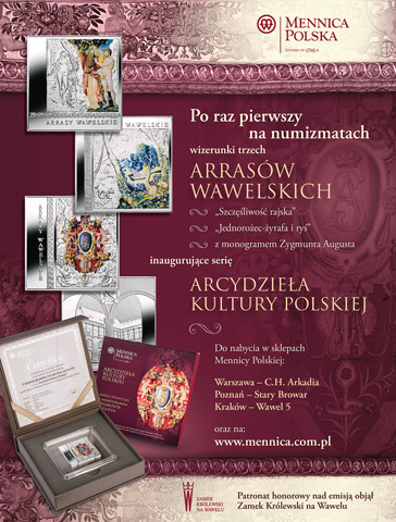 Projekt reklamy prasowej dla Mennicy Polskiej.