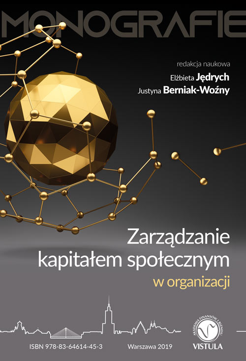 Projekt okładki „Zarządzanie kapitałem społecznym w organizacji”.
